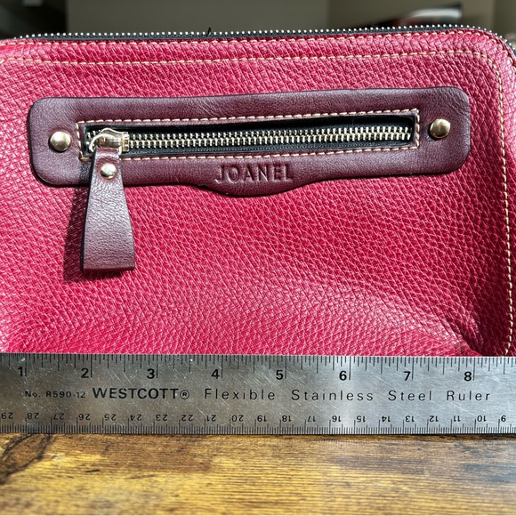 JOANEL Red Pebble Leather Crossbody Bag - Picture 2 of 7